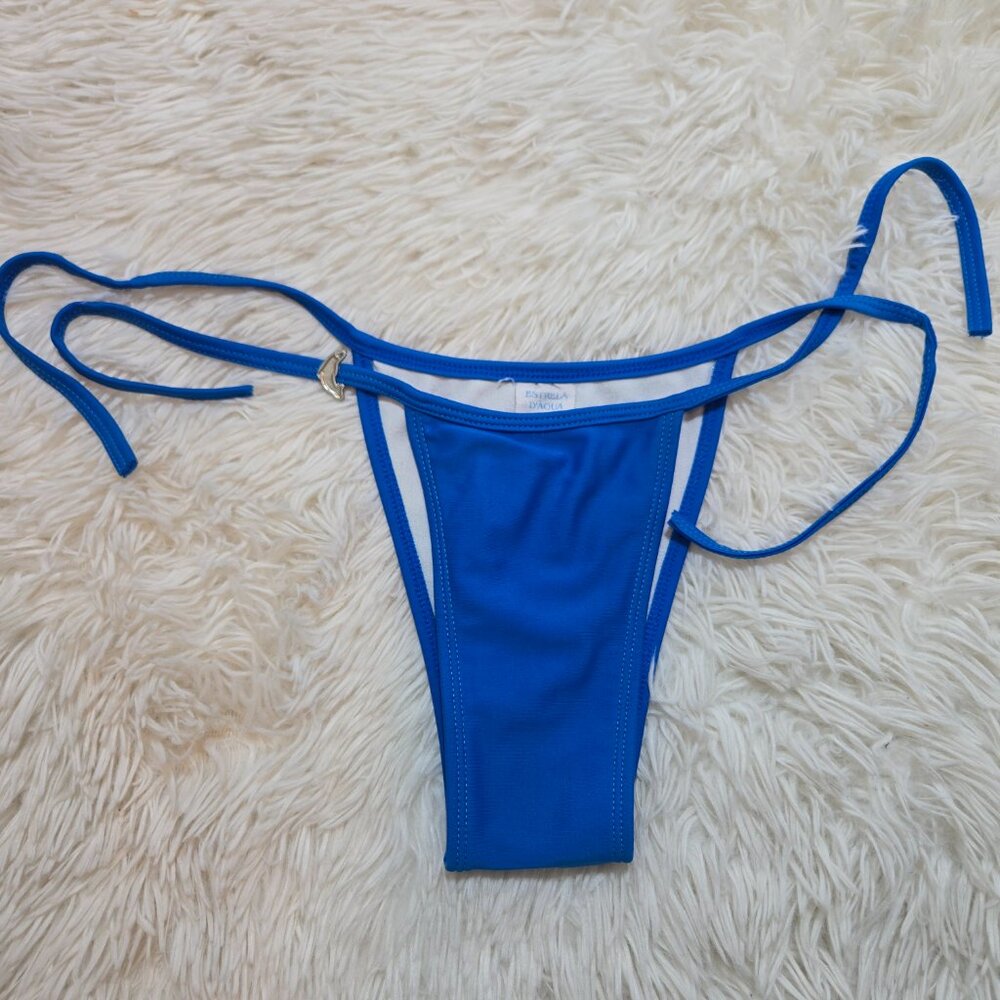 👙Estrela D Agua Brasil Brazilian Tie Side String Bikini Bottom Royal Ocean Blue